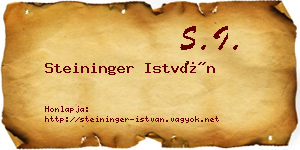 Steininger István névjegykártya